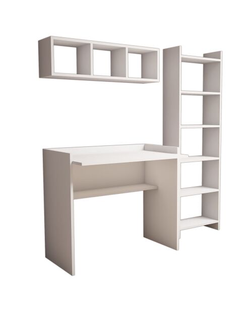 Bureau +  2 Etagères Matilda blanc