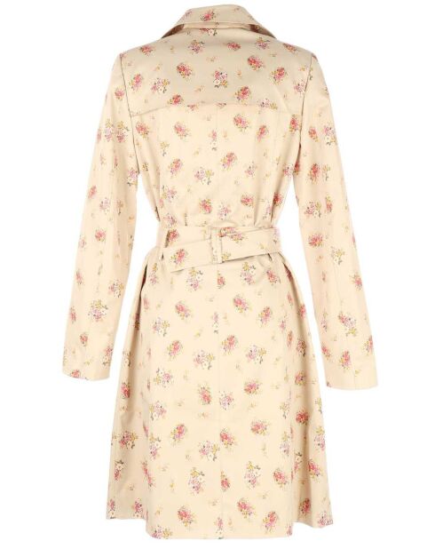 Trench Eclipse à fleurs beige/rose