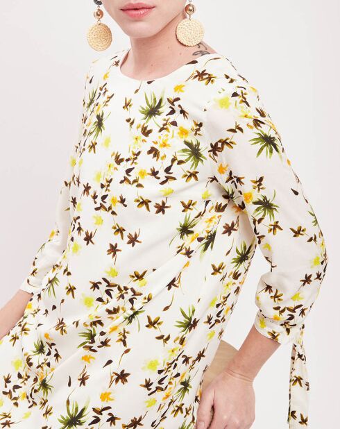 Robe Cherie imprimée écrue