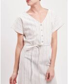 Robe courte Cianelle rayée écrue