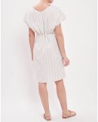 Robe courte Cianelle rayée écrue