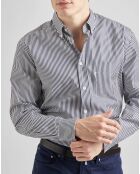 Chemise casual rayures bleu nuit/blanc