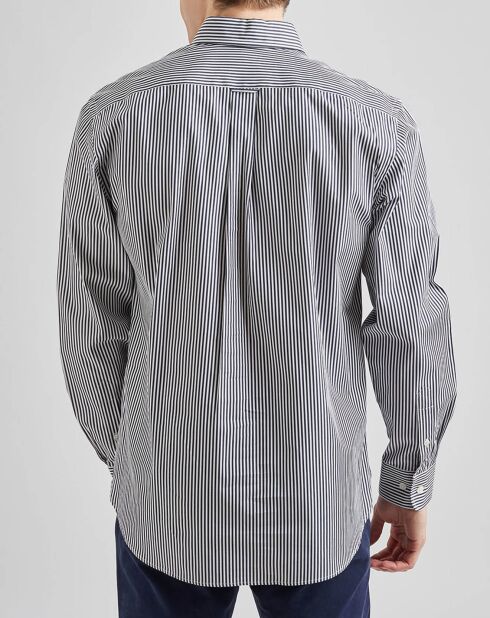 Chemise casual rayures bleu nuit/blanc