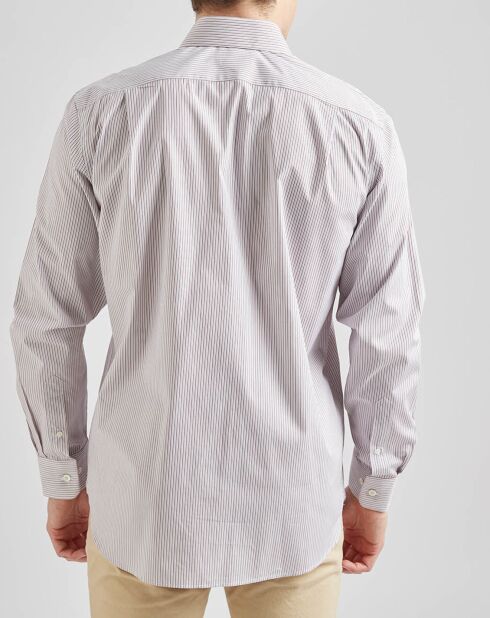 Chemise habillée rayures bordeaux/blanc