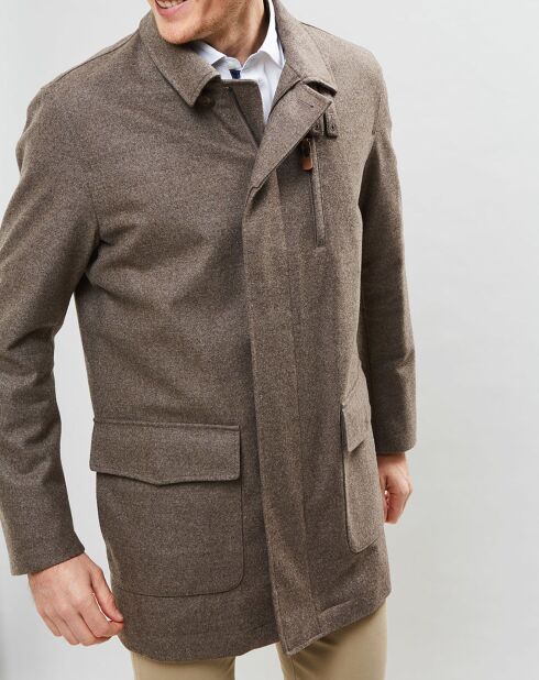 Manteau 100% Laine marron