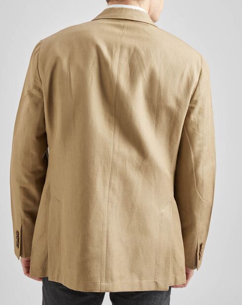 Beigefarbene Freizeitjacke aus Leinenmischung