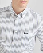 Chemise sportswear gris/bleu/blanc