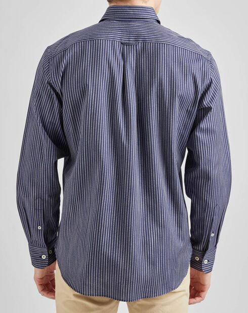 Chemise sportswear rayures marine/gris