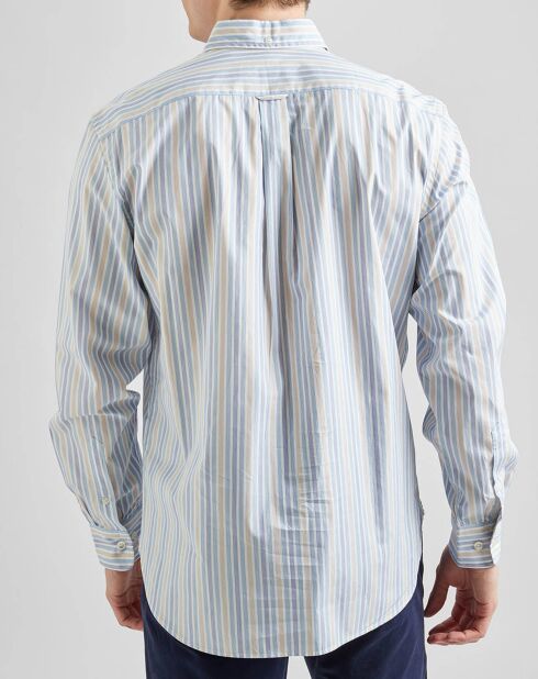 Chemise rayée bleu/blanc/beige