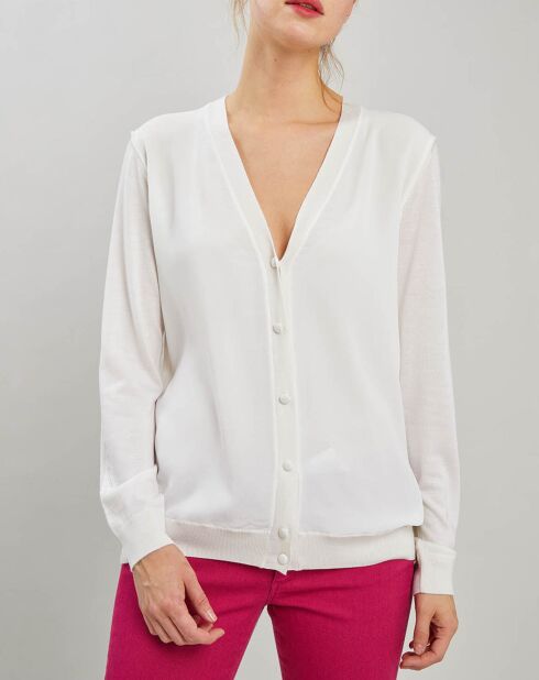 Gilet en Cachemire & Soie écru