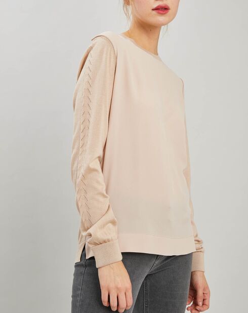 Top en Cachemire & Soie rose