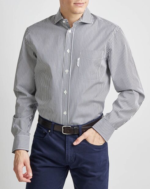 Chemise Club rayures blanc/marine