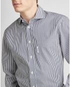 Chemise Club rayures blanc/marine