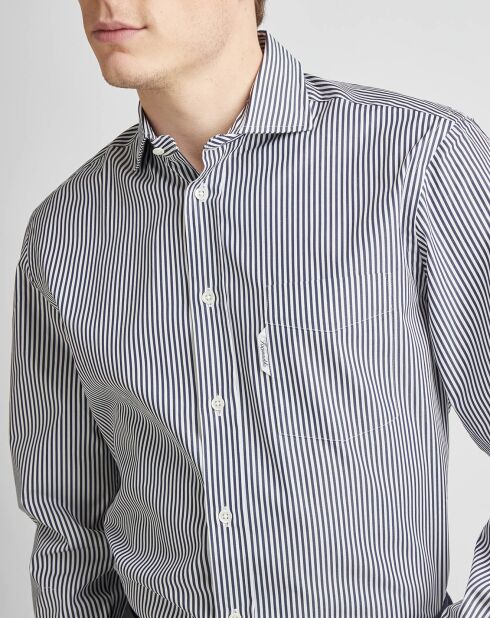 Chemise Club rayures blanc/marine