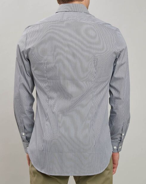 Chemise Slim à rayures gris/blanc