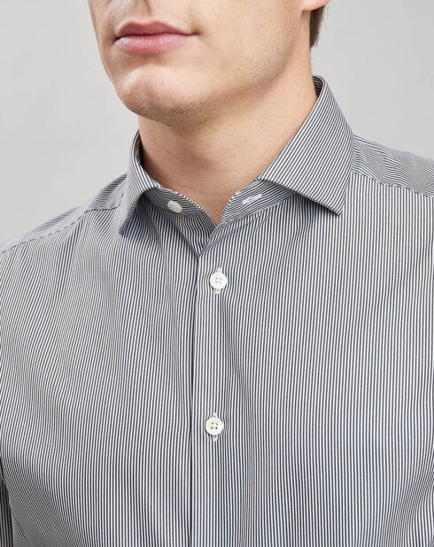 Chemise Slim à rayures gris/blanc