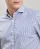 Chemise Regular à rayures bleu marine/blanc