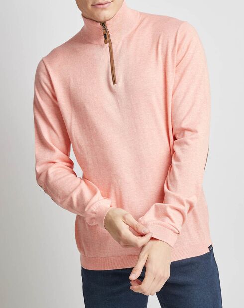Pull col camionneur saumon