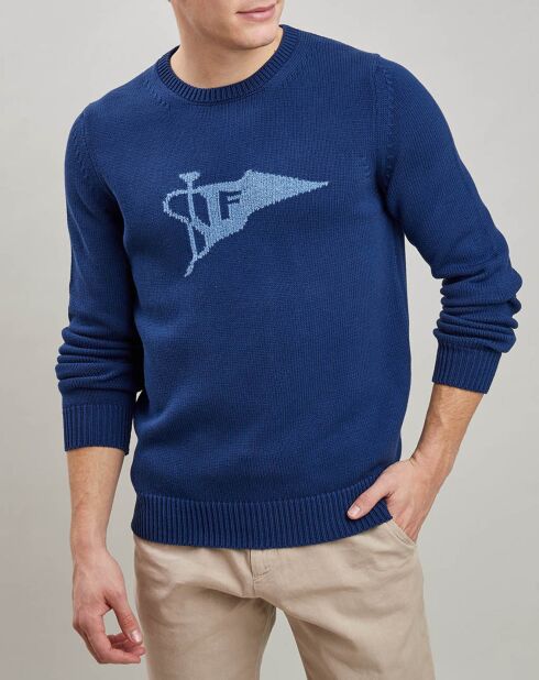 Maglione con logo bandiera blu notte