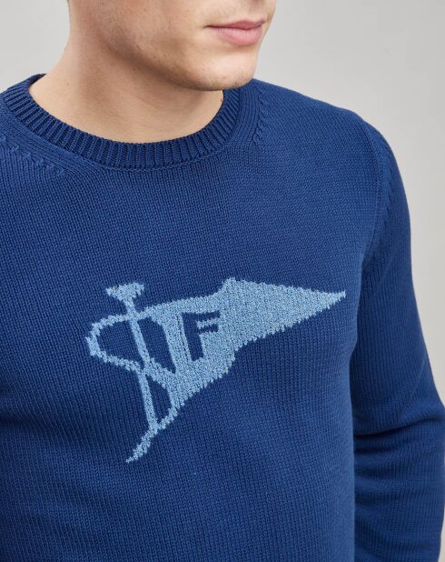 Maglione con logo bandiera blu notte