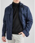 Parka Saharienne en Lin mélangé Jean bleue