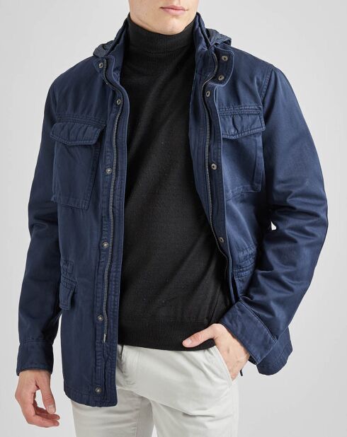 Parka Saharienne en Lin mélangé Jean bleue