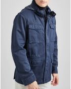 Parka Saharienne en Lin mélangé Jean bleue
