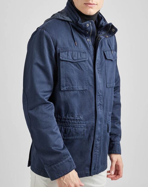 Parka Saharienne en Lin mélangé Jean bleue