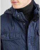 Parka Saharienne en Lin mélangé Jean bleue