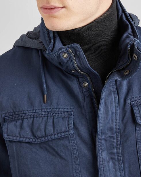 Parka Saharienne en Lin mélangé Jean bleue