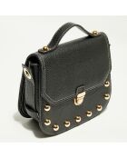 Sac cartable en Cuir Nely noir - 21.5x16.5x8.5 cm