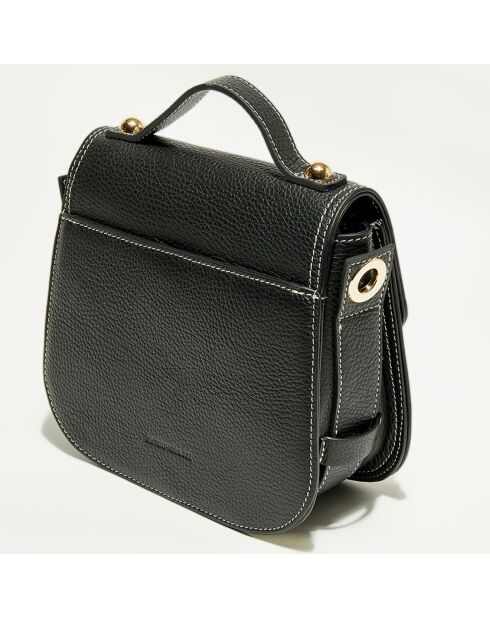 Sac cartable en Cuir Nely noir - 21.5x16.5x8.5 cm