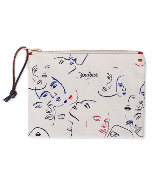 Pochette Face à Face 100% Coton Bio crème  - 16x22 cm