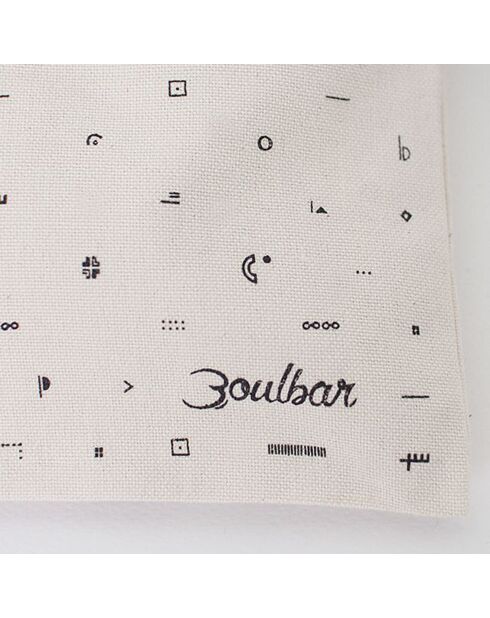 Pochette Motifs 100% Coton Bio crème - 16x22 cm