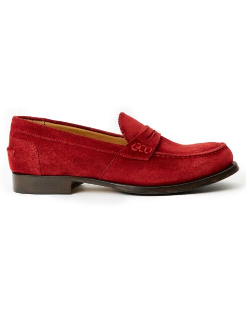 Mocassins en Velours de Cuir Inès rouges