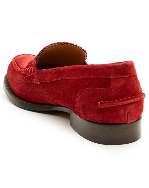 Mocassins en Velours de Cuir Inès rouges