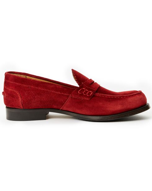 Mocassins en Velours de Cuir Inès rouges