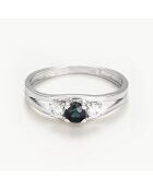 Marine Sapphire & Zirkonia ring in witgoud