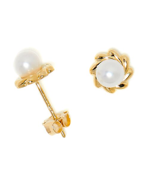 Boucles d'oreilles Désir Perle or jaune