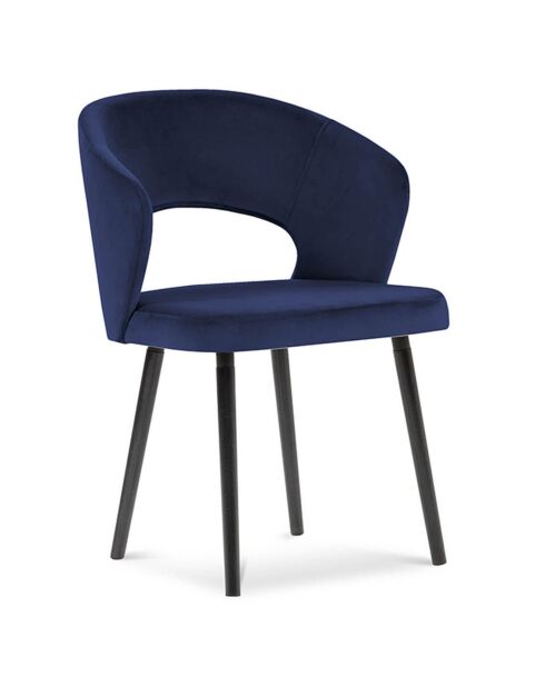 Chaise en Velours Elpis  bleu roi - 55x56x80  cm