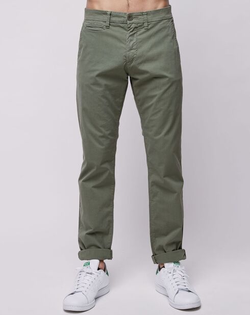 Pantalon chino slim Popplin Stretch kaki
