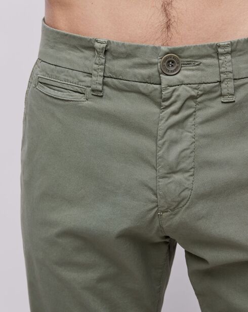 Pantalon chino slim Popplin Stretch kaki