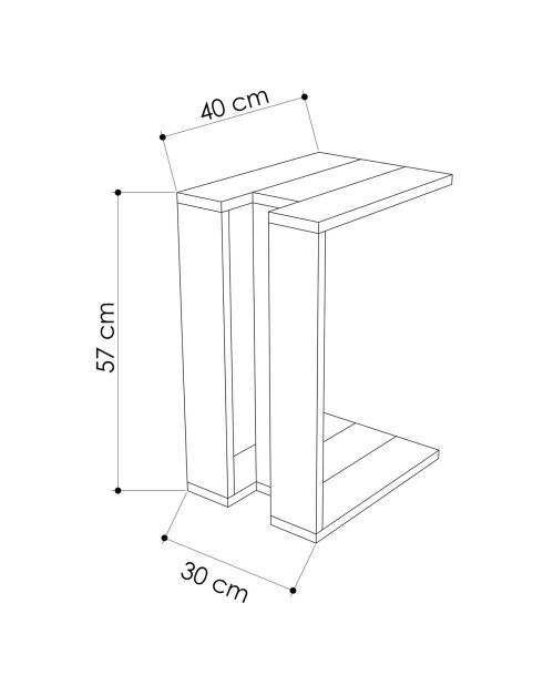 Table d'appoint Muju blanche - 30x57x40 cm