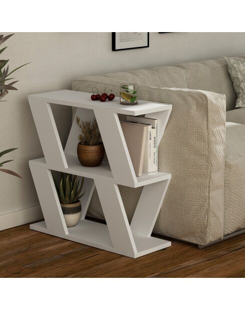Table d'appoint Lazena blanche - 60x57x22 cm