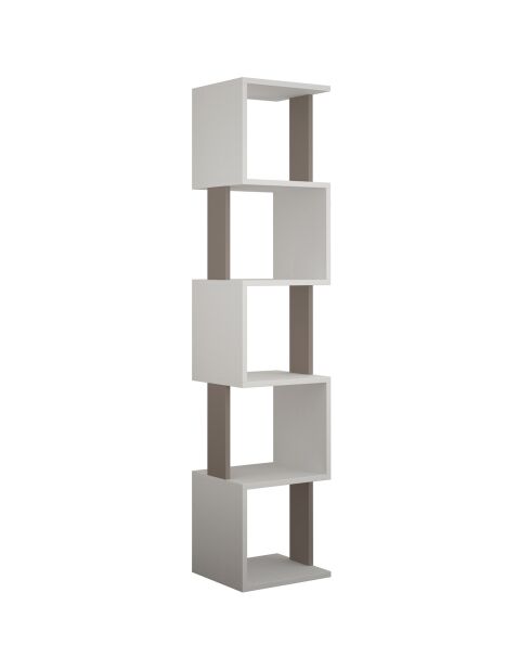Bibliothèque Piri blanc/mocha - 35x161x30 cm