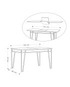 Table à manger Pal anthracite - 132-170x80x76 cm