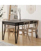 Table à manger Pal anthracite - 132-170x80x76 cm