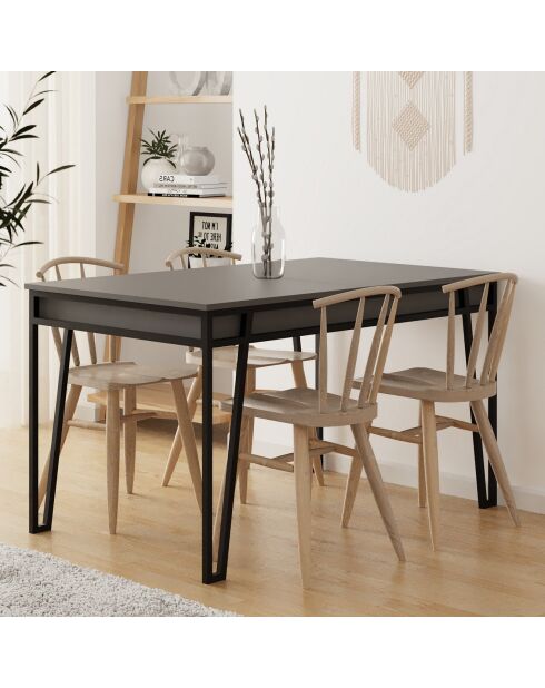 Eettafel Pal antraciet - 132-170x80x76 cm