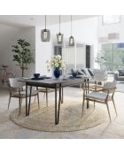 Table à manger Pal anthracite - 132-170x80x76 cm