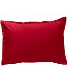 Taie d'oreiller 100% Percale de Coton Tina rouge